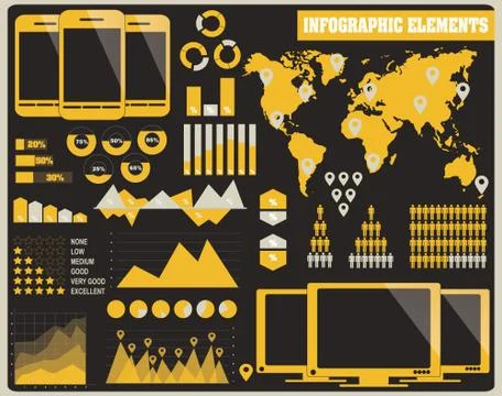 Collection of infographics elements, vector Stock Illustration