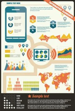 Collection of infographics elements, vector Stock Illustration