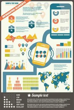 Collection of infographics elements, vector Illustrazione stock