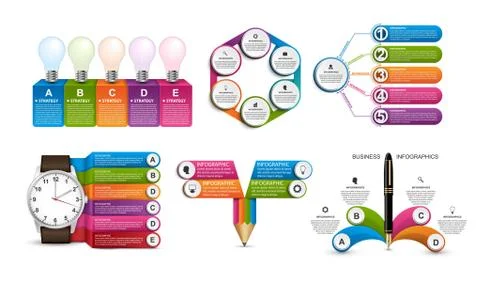 Collection infographics. Vector design elements. Infographics for business Stock Illustration