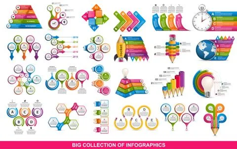Collection infographics. Vector design elements. Infographics for business Stock Illustration