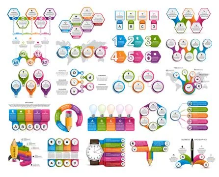 Collection infographics. Vector design elements. Infographics for business Stock Illustration