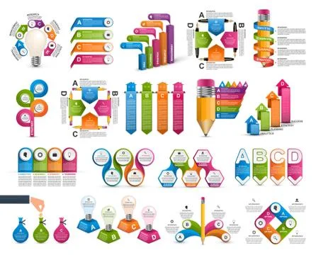 Collection infographics. Vector design elements. Infographics for business Illustrazione stock