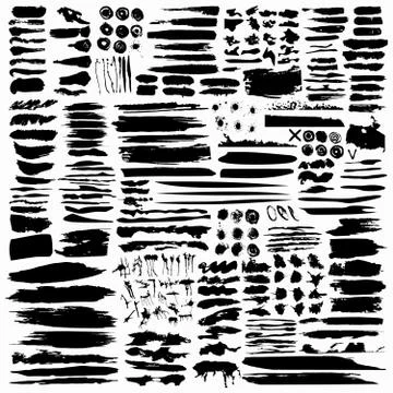 A collection of ink strokes for your design Stock Illustration