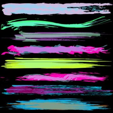 A collection of ink strokes for your design Stock Illustration