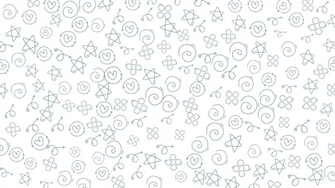 Collection of intricate line art patterns featuring geometric shapes and sw.. Stock-Footage 330279042