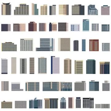 Collection of isolated vector buildings Illustrazione stock