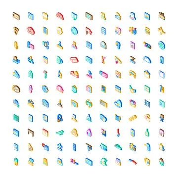 Collection of isometric icons for web applications イラスト素材