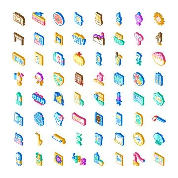 Collection of isometric icons for web design and applications イラスト素材