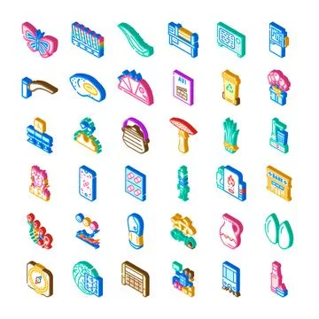 Collection of isometric objects and everyday items 스톡 일러스트