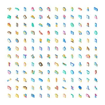 Collection of isometric user interface design icons Illustrazione stock