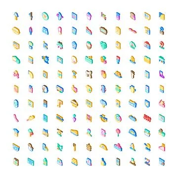 Collection of isometric web app icons presenting various concepts イラスト素材