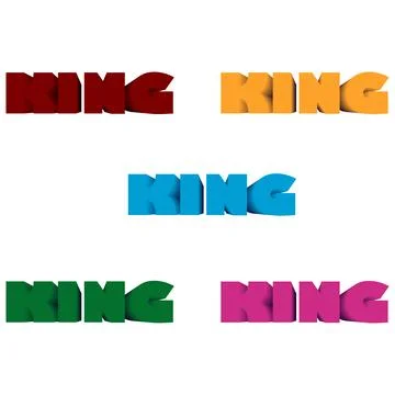 Collection of King text effect Stock Illustration