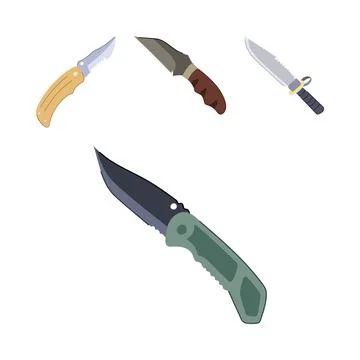 Collection of knives representing tools and defense Illustration