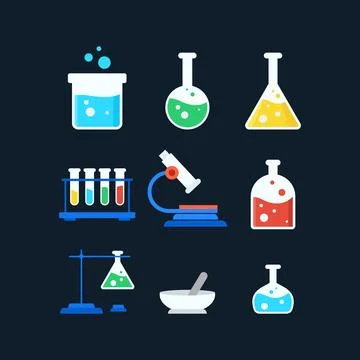 Collection Laboratory Icon Vector Design Stock Illustration