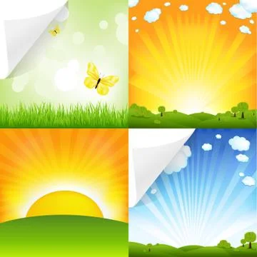 Collection of landscapes Stock Illustration