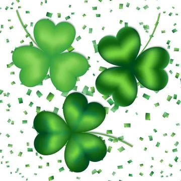 Collection of leaves of clover Illustrazione stock