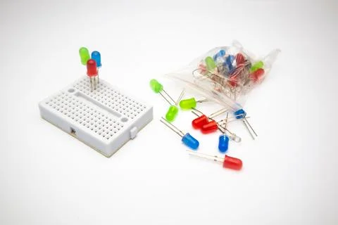 Collection of LEDs (Light Emitting Diodes) Stock Photos