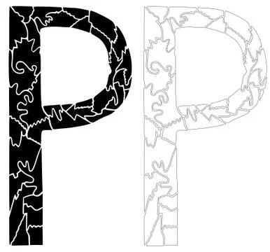 Collection of letter p 스톡 일러스트