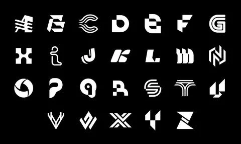 Collection of letter a to z logo Stock Illustration