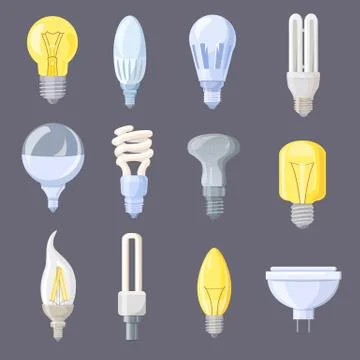 Collection of Light Bulbs on Vector Illustration イラスト素材
