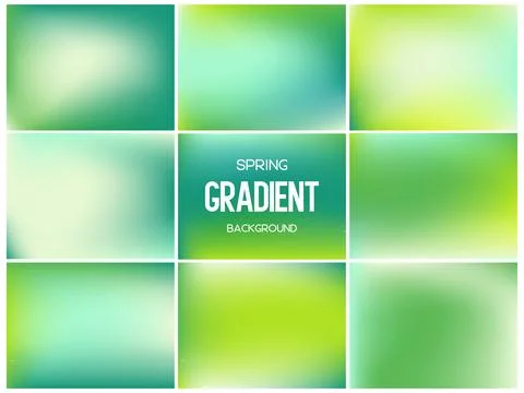 Collection of light spring mesh gradients. Stock Illustration