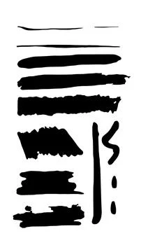 A collection of line brush effect of ink marker, paint drop on vector. Stock Illustration