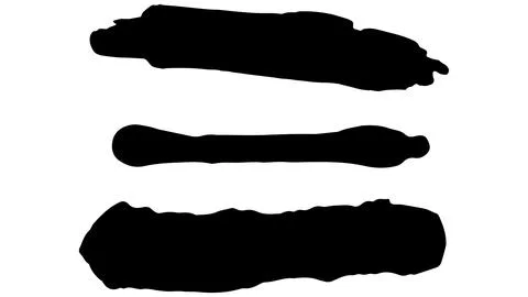 A collection of line brush effect of ink marker, paint drop on vector. Stock Illustration