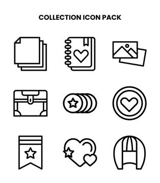 Collection Line Graphics Icons Pack イラスト素材