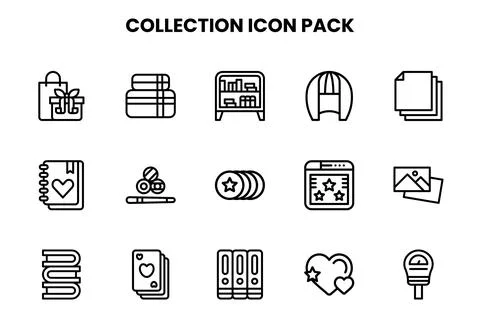 Collection Line Graphics Icons Pack Illustrazione stock