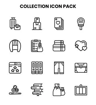 Collection Line Icons Pack 스톡 일러스트