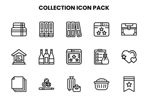 Collection Line Vector Icons Pack 库存插图