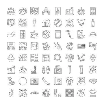 Collection of linear icon concepts set Stock Illustration
