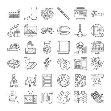 Collection of linear icons representing diverse concepts and themes 스톡 일러스트