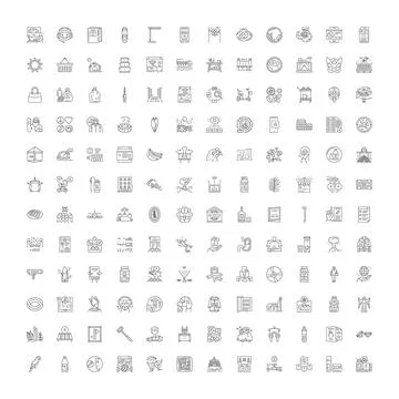 Collection of linear icons representing diverse concepts イラスト素材