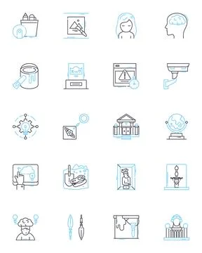 Collection linear icons set. Assortment, Array, Selection, Compilation, Set Stock Illustration