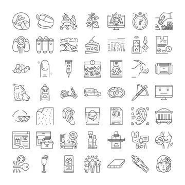 Collection of linear icons for web applications 스톡 일러스트