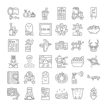 Collection of linear icons for web design and app interface イラスト素材