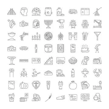 Collection of linear icons for web design and applications Stock Illustration