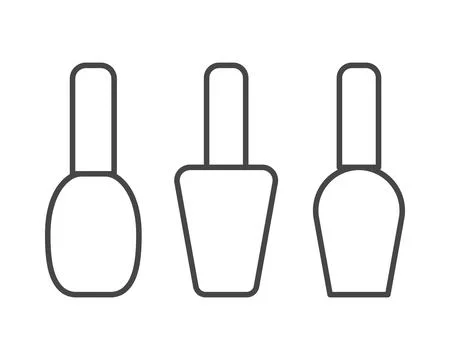 Collection linear vector graphic icons of beauty in the form of nail polish f Illustrazione stock