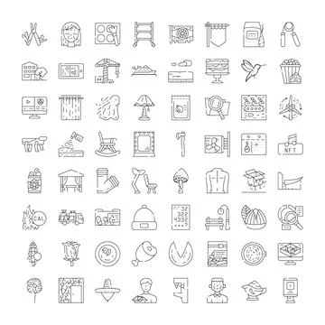 Collection of linear web app design elements イラスト素材