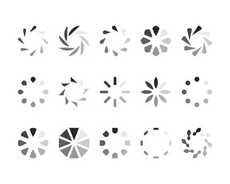 Collection Loading bar status icon. Vector illustration. Set of vector load.. Stock Illustration