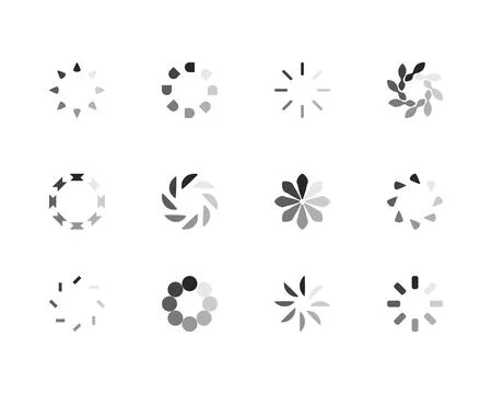 Collection Loading bar status icon. Vector illustration. Set of vector load.. Illustrazione stock