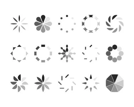 Collection Loading bar status icon. Vector illustration. Set of vector load.. Ilustración de archivo