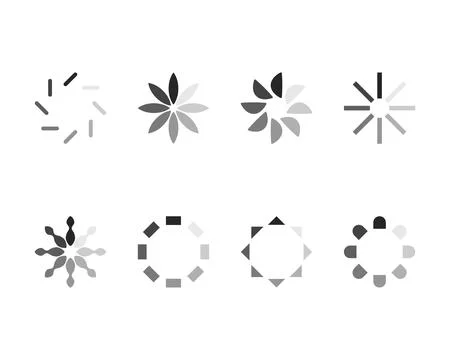 Collection Loading bar status icon. Vector illustration. Set of vector load.. Stock Illustration