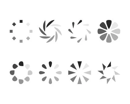Collection Loading bar status icon. Vector illustration. Set of vector load.. Stock Illustration