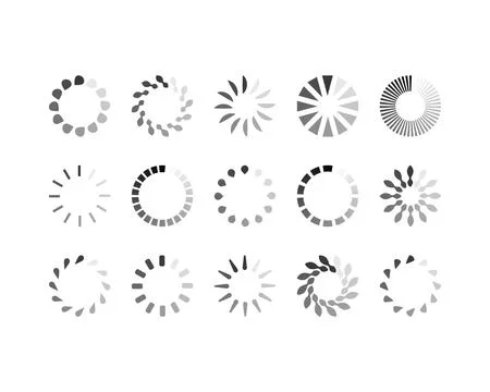 Collection Loading bar status icon. Vector illustration. Set of vector loaded Stock Illustration