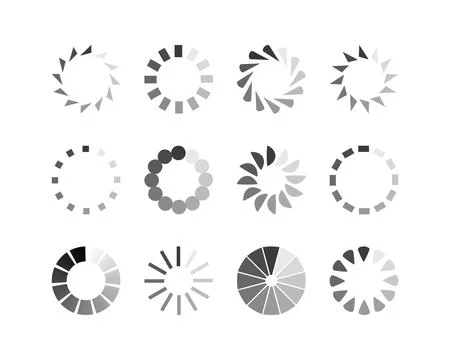 Collection Loading bar status icon. Vector illustration. Set of vector loaded Stock Illustration