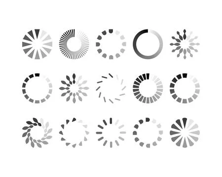 Collection Loading bar status icon. Vector illustration. Set of vector loaded Illustrazione stock