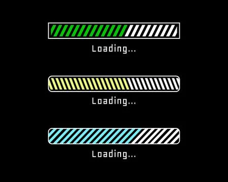 Collection Loading bar status icon. Vector illustration. Set of vector loaded Stock Illustration